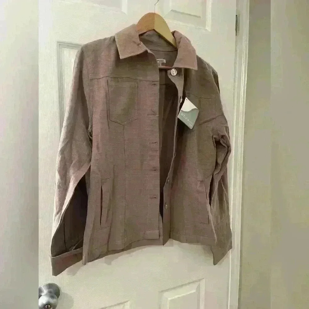 Indigenous one weave fair trade organic cotton latte tango jacket size m